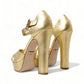 Dolce & Gabbana Gold Crystal Ankle Strap Platform Sandals Shoes