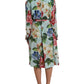 Dolce & Gabbana Multicolor Floral Silk Trench Coat Jacket