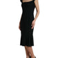 Dolce & Gabbana Black Cady Viscose Sleeveless Dress