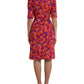 Dolce & Gabbana Multicolor Floral Poppy Print Sheath Dress