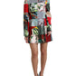 Dolce & Gabbana Multicolor Floral Patchwork Shift Mini Dress