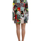 Dolce & Gabbana Multicolor Floral Patchwork Shift Mini Dress