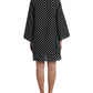 Dolce & Gabbana Black White Polka Dot Nylon Shift Mini Dress