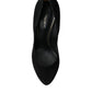 Dolce & Gabbana Black Suede Leather Platform Heel Pumps Shoes