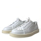 Dolce & Gabbana White Leather Low Top Oxford Sneakers Shoes