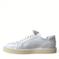 Dolce & Gabbana White Leather Low Top Oxford Sneakers Shoes