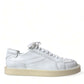 Dolce & Gabbana White Leather Low Top Oxford Sneakers Shoes