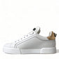 Dolce & Gabbana White Leather Portofino Classic Sneaker Women Shoes