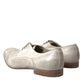 Dolce & Gabbana White Distressed Leather Brogue Dress Shoes