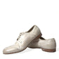 Dolce & Gabbana White Distressed Leather Brogue Dress Shoes