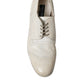 Dolce & Gabbana White Distressed Leather Brogue Dress Shoes