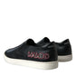 Dolce & Gabbana Black Patch Embellished Slip On Men Sneakers Shoes