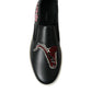 Dolce & Gabbana Black Patch Embellished Slip On Men Sneakers Shoes