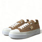 Dolce & Gabbana Gold White Brocade Low Top Sneakers Women Shoes