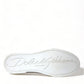 Dolce & Gabbana Gold White Brocade Low Top Sneakers Women Shoes