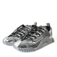 Dolce & Gabbana Silver Lace Up Low Top Men NS1 Sneakers Shoes
