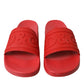 Dolce & Gabbana Red Rubber Sandals Slippers Beachwear Shoes