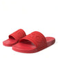 Dolce & Gabbana Red Rubber Sandals Slippers Beachwear Shoes