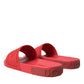 Dolce & Gabbana Red Rubber Sandals Slippers Beachwear Shoes