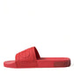 Dolce & Gabbana Red Rubber Sandals Slippers Beachwear Shoes