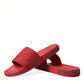 Dolce & Gabbana Red Rubber Sandals Slippers Beachwear Shoes