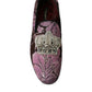 Dolce & Gabbana Pink Printed Crystal Embellished Loafers Dress Shoes