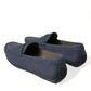Dolce & Gabbana Blue Calfskin Leather Slip On Moccasin Shoes