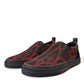Dolce & Gabbana Red Black Leopard Loafers Men Sneakers Shoes