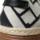 Dolce & Gabbana Beige Black Striped Canvas Espadrilles MONDELLO Shoes
