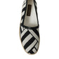 Dolce & Gabbana Beige Black Striped Canvas Espadrilles MONDELLO Shoes