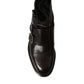 Dolce & Gabbana Brown Leather Straps Ankle Boots Shoes