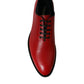 Dolce & Gabbana Red Leather Lace Up Oxford Men Dress Shoes