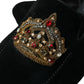 Dolce & Gabbana Black Leather Crystal Crown Loafers Shoes