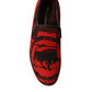 Dolce & Gabbana Red Black Torero Loafers Slippers Men Shoes