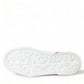 Dolce & Gabbana White Red Leather Logo Low Top Sneakers Men Shoes