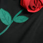 Dolce & Gabbana Black Roses Wool Sheath Bodycon Midi Dress