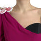 Dolce & Gabbana Purple Flower Embellished One Shoulder Dress