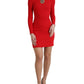 Dolce & Gabbana Red Sacred Heart Viscose Bodycon Mini Dress