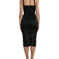 Dolce & Gabbana Black Bustier Corset Lace Bodycon Midi Dress