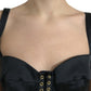 Dolce & Gabbana Black Bustier Corset Lace Bodycon Midi Dress