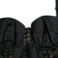 Dolce & Gabbana Black Bustier Corset Lace Bodycon Midi Dress