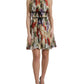 Dolce & Gabbana Beige Floral Sleeveless A-line Mini Dress