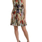 Dolce & Gabbana Beige Floral Sleeveless A-line Mini Dress