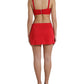 Dolce & Gabbana Red Cutout Nylon Sheath Sleeveless Mini Dress