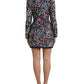 Dolce & Gabbana Multicolor Floral Nylon Sheath Mini Dress