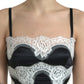 Dolce & Gabbana Black White Lace See Through A-Line Sleeveless Dress