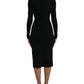 Dolce & Gabbana Black Long Sleeve Turtleneck Bodycon Dress