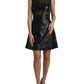 Valentino Shiny Black Nylon Cut Out A-line Mini Dress