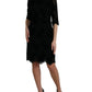 Dolce & Gabbana Black Floral Lace Cotton Bodycon Dress