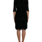 Dolce & Gabbana Black Floral Lace Cotton Bodycon Dress